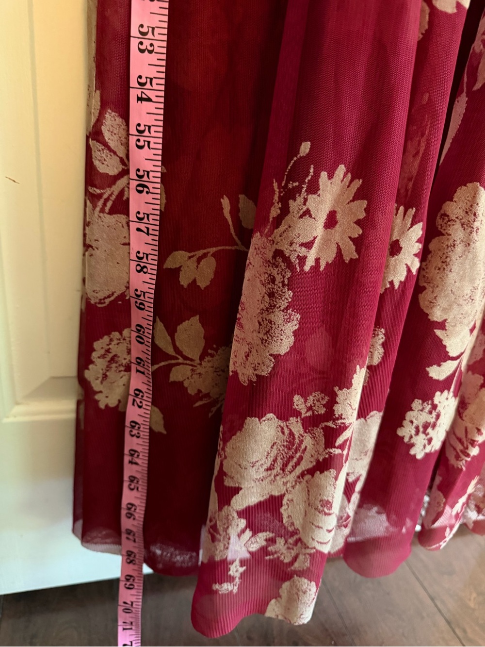 Ever After Red Floral Maxi Dress with Crisscross Back perfect for a dressy event - Picture 14 of 15